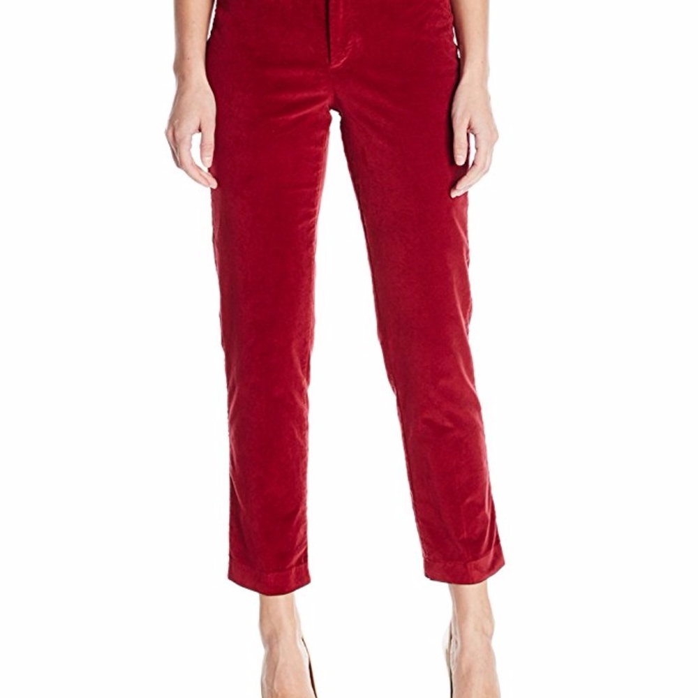 NYDJ-Women's Red Velvet Pants